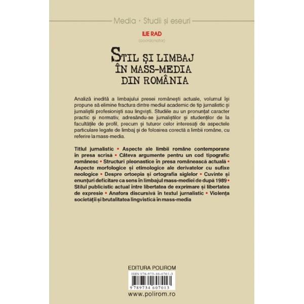 Stil si limbaj in mass-media din Romania - Ilie Rad