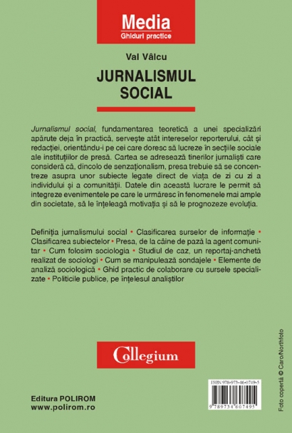 Coperta cărții 'Jurnalismul social - Val Valcu'