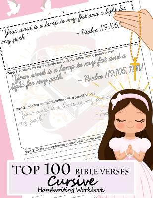 Top 100 Bible Verses Cursive Handwriting Workbook: Learning Cursive Handwriting Practice Sentences with Bible Verses to Memorize Are Powerful and Insp - Jenis Jean