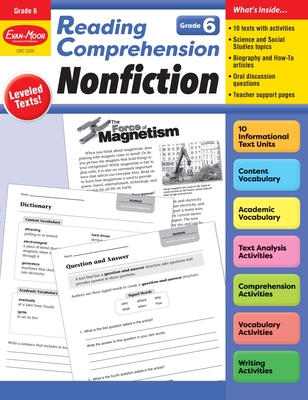 Reading Comprehension: Nonfiction, Grade 6 Teacher Resource - Evan-moor Corporation