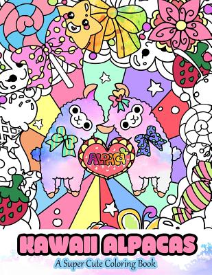 Coperta cărții 'Kawaii Alpacas: A Super Cute Coloring Book - Jean Tumbagahan'