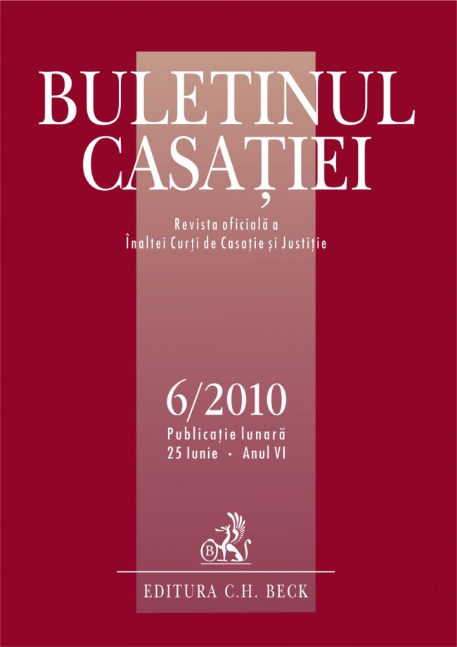 Coperta cărții 'Buletinul Casatiei - 6/2010'
