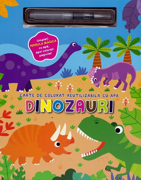 Dinozauri. Carte de colorat cu apa