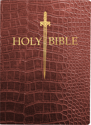 KJV Sword Bible, Large Print, Walnut Alligator Bonded Leather, Thumb Index: (Red Letter, Burgundy, 1611 Version) - Whitaker House