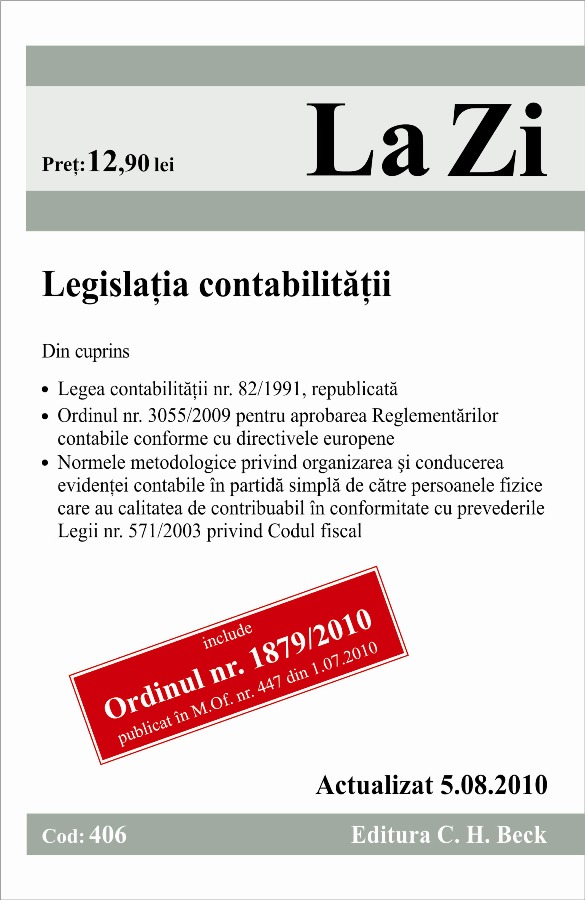 Coperta cărții 'Legislatia Contabilitatii Act. 5.08.2010'