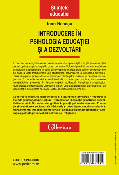 Coperta cărții 'Introducere in psihologia educatiei si a dezvoltarii - Ioan Neacsu'