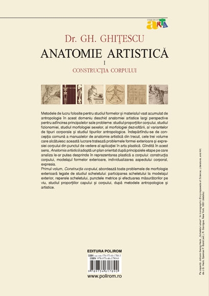 Coperta cărții 'Anatomie artistica 1: Constructia corpului - Gh. Ghitescu'