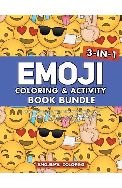 Poza produsului Emoji Coloring & Activity Book Bundle: 3-in-1 250+ Pages of Pure Fun and Creativity: Drawing Guides, Coloring Pages & Activity Pages - Emojilife Coloring