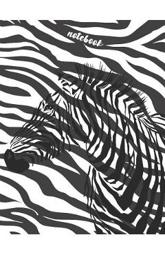 Coperta cărții 'Notebook: Collage Ruled Composition Notebook, Zebra With Black And White Strips Background - Jasmine Publish'