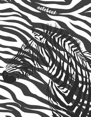 Coperta cărții 'Notebook: Collage Ruled Composition Notebook, Zebra With Black And White Strips Background - Jasmine Publish'