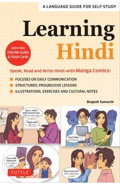 Coperta cărții 'Learning Hindi: Speak, Read and Write Hindi with Manga Comics! a Language Guide for Self-Study (Free Online Audio &'