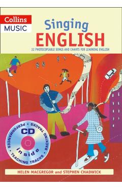 Coperta cărții 'Singing English (Book + Audio): 22 Photocopiable songs and chants for learning English - Stephen Chadwick'