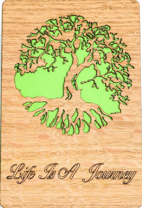 Felicitare din lemn: Copacul vietii