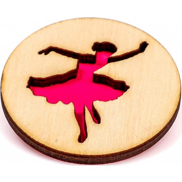 Martisor insigna din lemn: Balerina