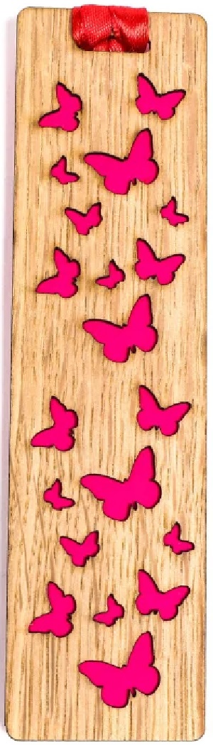 Semn de carte din lemn: Fluturasi