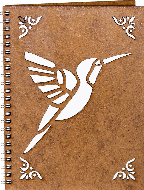 Agenda din lemn: Pasare colibri