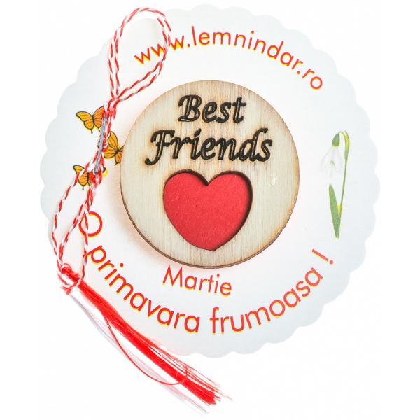 Martisor insigna din lemn: Best friends