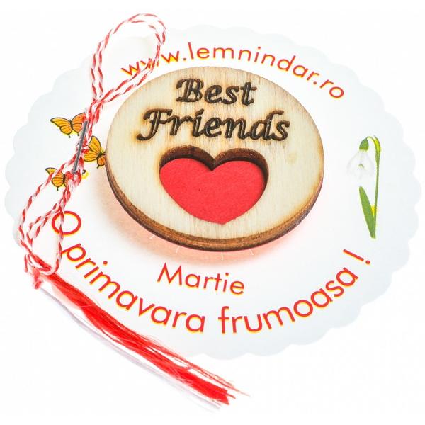 Martisor insigna din lemn: Best friends