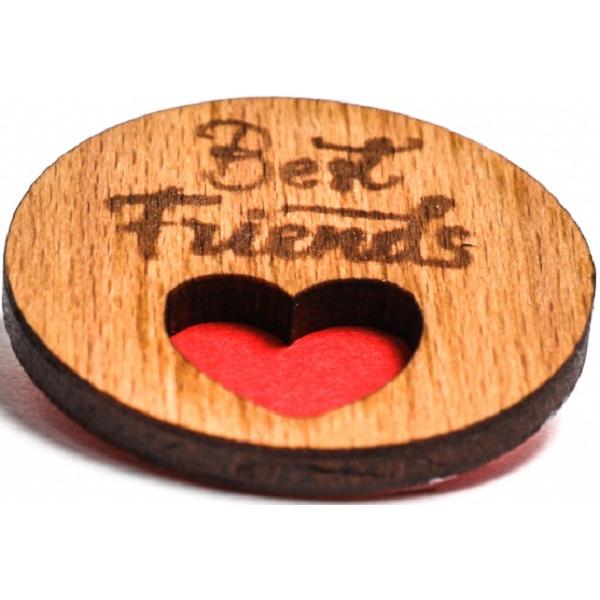 Martisor insigna din lemn: Best friends