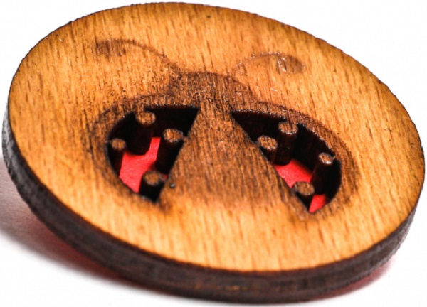 Martisor insigna din lemn: Buburuza