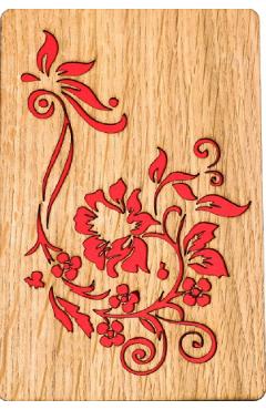 Imaginea produsului 'Felicitare din lemn cu o floare'