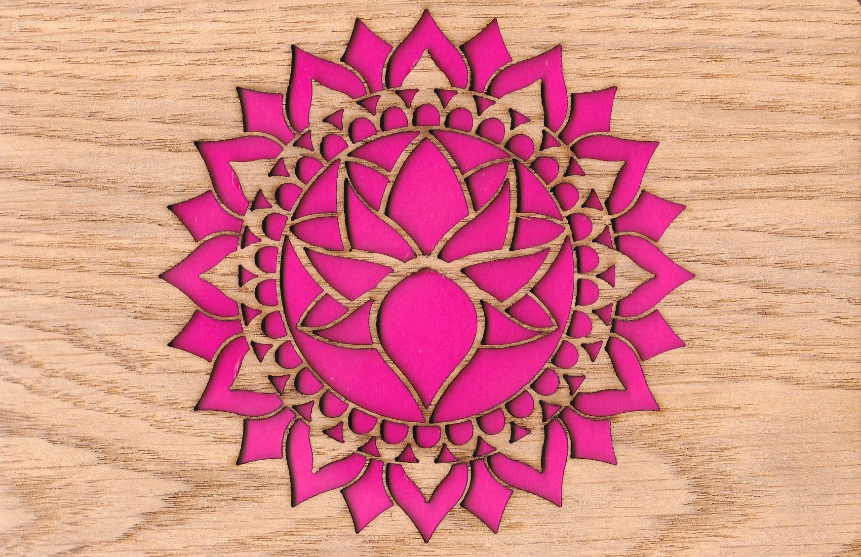 Felicitare din lemn: Floare de lotus