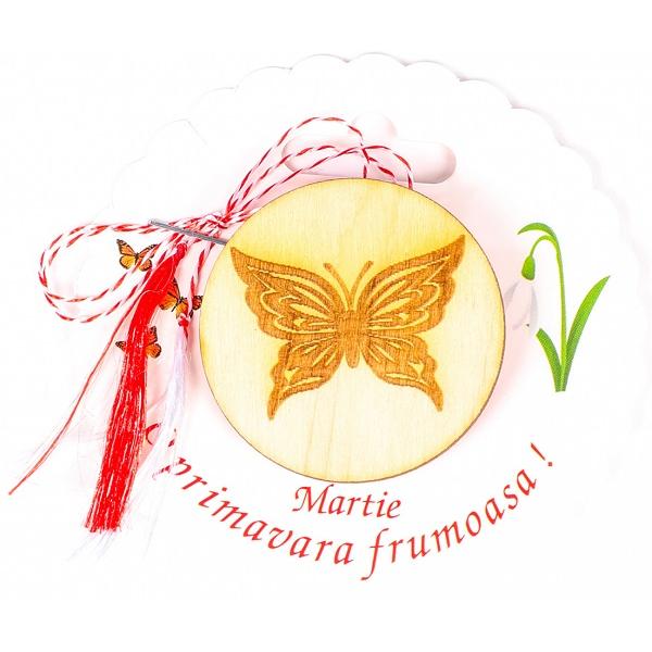 Martisor insigna din lemn: Fluture