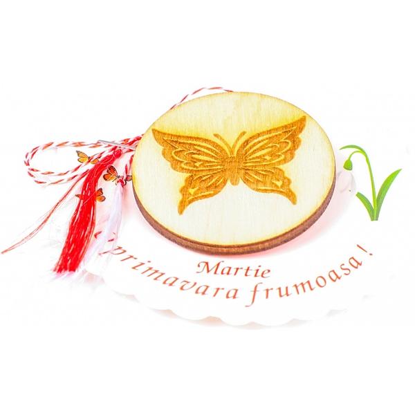 Martisor insigna din lemn: Fluture