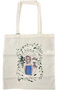 Poza produsului Sacosa panza: Fata cu pisica