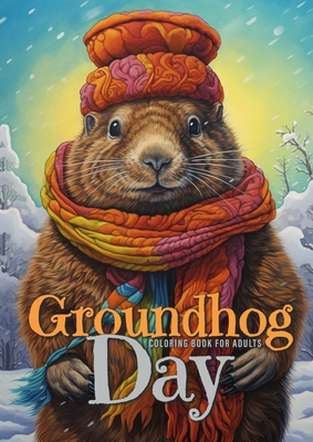 Groundhog Day Coloring Book for Adults: Groundhog Coloring Book for Adults Funny Animals Grayscale Coloring Book A4 - Monsoon Publising
