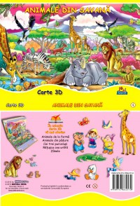 Animale din savana - Carte 3d