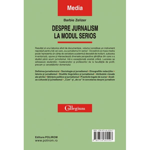 Despre jurnalism la modul serios - Barbie Zelizer