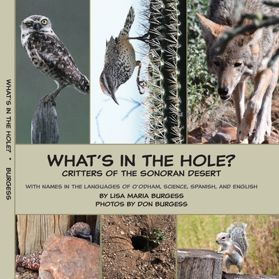 Coperta cărții 'What's in the hole? Critters of the Sonoran Desert: with names in the languages of O'odham, Science, Spanish, and'