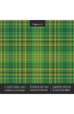 Poza produsului St. Patrick's Day Plaid Scrapbook Paper Pad 8x8 Scrapbooking Kit for Cardmaking Gifts, DIY Crafts, Printmaking, Papercrafts, Green Decorative Pattern - Crafty As Ever