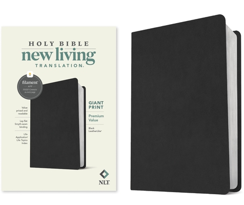 Coperta cărții 'NLT Giant Print Premium Value Bible, Filament-Enabled Edition (Leatherlike, Black) - Tyndale'