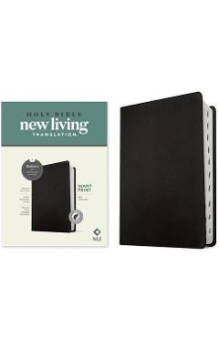Coperta cărții 'NLT Giant Print Bible, Filament-Enabled Edition (Leatherlike, Black, Indexed, Red Letter) - Tyndale'