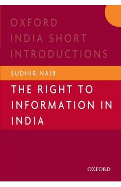 Coperta cărții 'The Right to Information in India - Naib Sudhir'