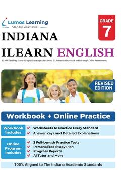 Coperta cărții 'ILEARN Test Prep: Indiana Learning Evaluation Assessment Readiness Network Study Guide - Lumos Learning'
