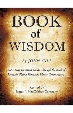Coperta cărții 'Book of Wisdom By John Gill - James J Maccabbee Company'