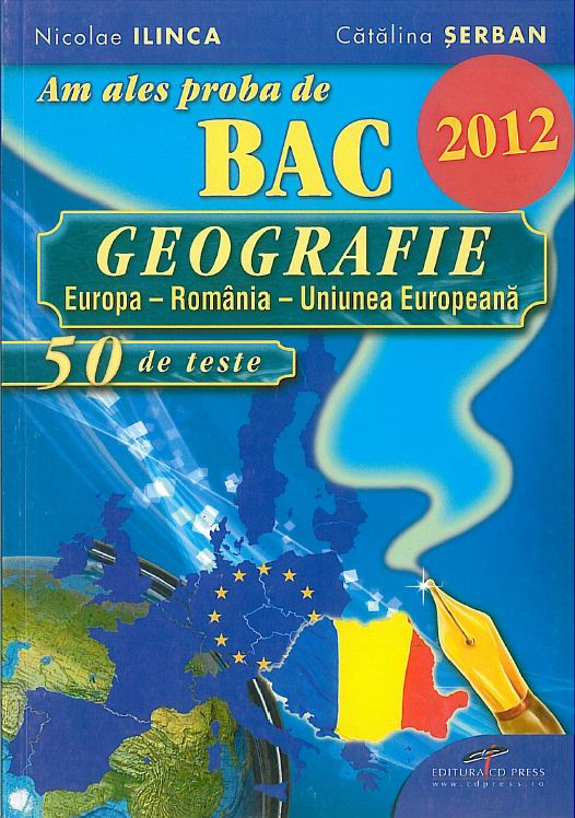 Coperta cărții 'Am ales proba de bac geografie 2012 - Ioana Stama'