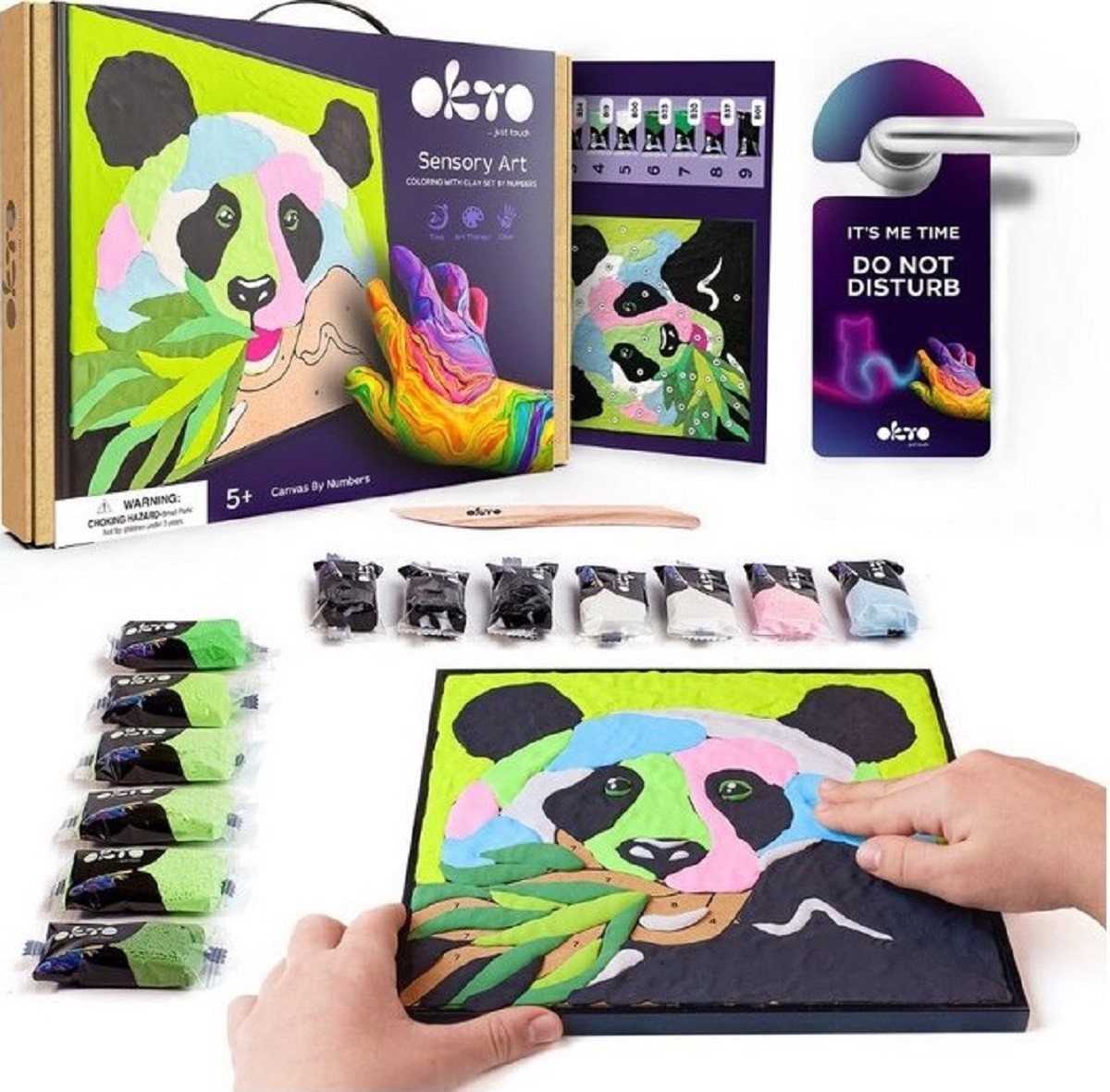 Set de colorat cu lut: Panda