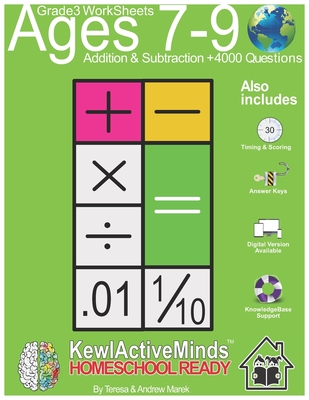 Grade 3 Worksheets - Math Addition & Subtraction, HomeSchool Ready +4000 Questions: Includes Timing & Scoring, Answer Keys, Knowledgebase Support - Andrew Marek