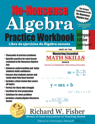 No-Nonsense Algebra Practice Workbook, Bilingual Edition: English-Spanish - Richard W. Fisher
