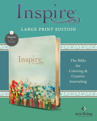Coperta cărții 'Inspire Bible Large Print NLT (Leatherlike, Floral Fields with Gold, Filament Enabled) - Tyndale'