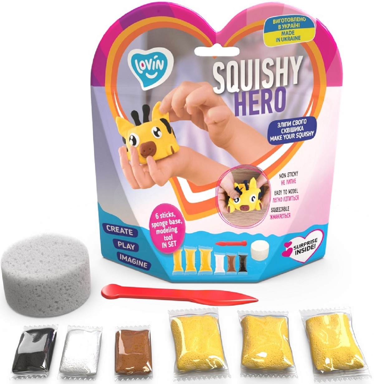 Set Air Clay pentru modelaj: SquiRaff. Squishy Hero - 6 culori