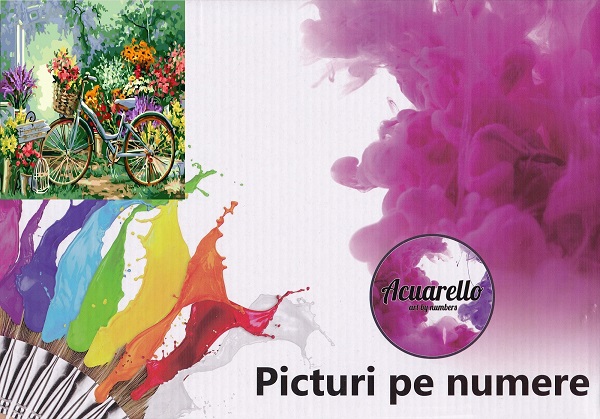 Pictura pe numere: Bicicleta cu flori