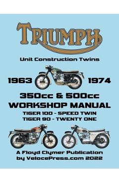 Coperta cărții 'TRIUMPH 350cc & 500cc UNIT CONSTRUCTION TWINS 1963-1974 WORKSHOP MANUAL - Floyd Clymer'