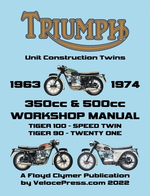 Coperta cărții 'TRIUMPH 350cc & 500cc UNIT CONSTRUCTION TWINS 1963-1974 WORKSHOP MANUAL - Floyd Clymer'