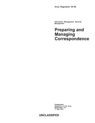 Preparing and Managing Correspondence - Department Of The Army