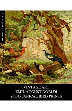 Coperta cărții 'Vintage Art: Emil August Goeldi: 20 Botanical Bird Prints: Ephemera for Framing, Home Decor, Collage and Decoupage -'